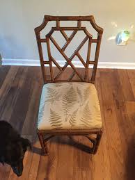 I Snagged These Chinese Bamboo Dining Chairs From Goodwill For Free It Was A Whirlwind And I May Have Been Brea Bamboo Dining Chairs Chinese Bamboo Tapestry