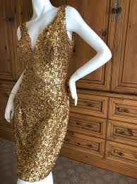 Vicky Tiel Paris 80 S Gold Sequin Cocktail Dress Sequin Cocktail Dress Cocktail Evening Dresses Dresses