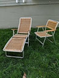 Vintage Telescope Era Folding Chairs Lounge Beach Rattan Folding Beach Chair Patio Chairs Folding Chair