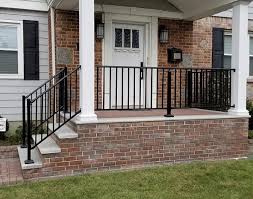 Non slip exterior stairs are custom fabricated to meet job specifications. Outdoor Aluminum Railings Handrails Liberty Fence Railing