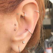 My Wonderful Client Bobbie S Left Ear Completed For Now All Piercings Healed And The Double Tra Ear Piercing For Women Cool Ear Piercings Tragus Piercings