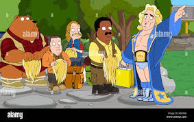 THE CLEVELAND SHOW, (from left): Tim the bear, Holt Richter, Lester  Krinklesac, Cleveland Brown, Ric Flair (guest-voicing Stock Photo - Alamy