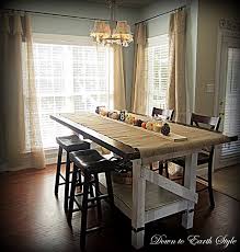 Modern Light Fixture Goes Shabby Tall Kitchen Table Trendy Farmhouse Kitchen Diy Kitchen Table