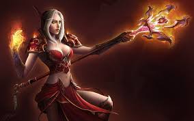 These characters may appear in any of the games, expansions, books, or any other official blizzard source material. Hd Wallpaper Female Character Holding Staff Fire Mag Wow Elf World Of Warcraft Wallpaper Flare