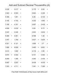 Adding And Subtracting Decimals Worksheets 6th Grade Decimals Worksheets Subtracting Decimals Multiplying Decimals