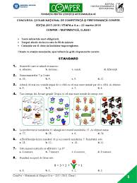Rezolvă acum teste matematică clasa 1 de pe platforma educațională kidibot și câștigă super premii. Subiect Comper Matematica Etapai 2018 Clasai