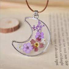 Wishing bottle glass necklace 1.descriptions: 1pc Creative Moon Pendant Natural Dried Real Flowers Necklaces Women Pressed Flower Jewelry Glass Real Flowers Pendant Necklace Pendant Necklaces Aliexpress