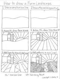 How To Draw A Pattern Farm Landscape Art Handouts Art Lessons Elementary Elementary Art Projects