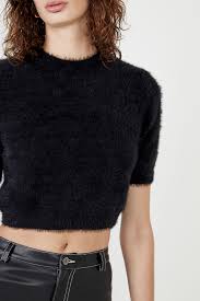 Women's fluffy knit stripe jumper women's fluffy knit stripe jumper women's fluffy knit stripe jumper women's fluffy knit stripe jumper women's fluffy knit stripe jumper style: Fluffy Knit Tee In Black Bardot