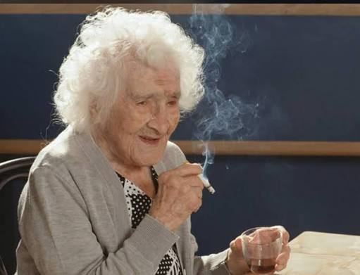 In 1997, Jeanne Calment died at age 122, making her the world's oldest  person. Despite smoking until age 117 and eating 2lbs of chocolate a week,  she supposedly broke all records. However,