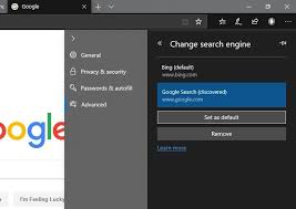 Choose www.ecosia.org from the list of available search providers and choose set as default . How To Add Google Search Engine In Microsoft Edge Updated