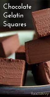 Chocolate Gelatin Squares Gelatin Recipes Paleo Sweets Healthy Sweets