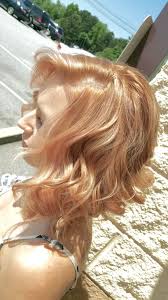 Dusted Strawberry Blonde Rose Gold Swing Bob Strawberry Blonde Hair Color Honey Hair Strawberry Blonde Hair