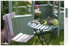 Enjoy An Al Fresco Breakfast With Garden Furniture Painted In Pale Thistle And Sage Cuprinolgard Painted Garden Furniture Cuprinol Garden Shades Shade Garden