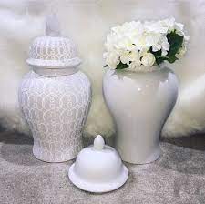 Get the best deal for white ginger jar vases from the largest online selection at ebay.com. Small White Patterned Ginger Jar No5a Interiors