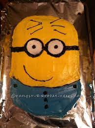Captain america minion cake, design based of party ware. Simple Homemade Minion Birthday Cake