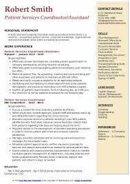 Enjoy looking after patients and caring. Patient Services Coordinator Resume Samples Qwikresume