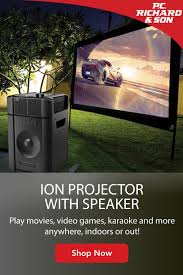 The ultimate guide to backyard theater and outdoor cinema. Ion Projector Plus Portable Indoor Outdoor Projector With Speaker Black Pcrichard Com Projectrplus Outdoor Projector Outdoor Bluetooth Speakers Outdoor Speakers