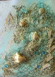 sandcastle beach collage greeting card for sale by lynda mcdonald canvas print collage abstract canvas art