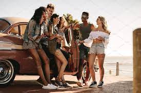 Friends Having Fun Outdoors On Road Lifestyle Photography Friends Fashion Photography Inspiration People Photography