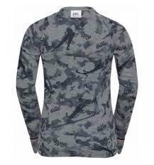 Odlo Active Warm Originals Eco Kids Grey Melange Graphic Long Sleeve Technical Top Child Alpinstore