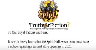 Free shipping on orders over $35. Did Spirit Halloween Announce It Would Not Open Stores In 2020 Truth Or Fiction