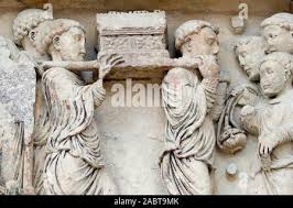 Fleury Abbey is one of the most celebrated Benedictine monasteries. Relics  of Benedict of Nursia. North Portal. Saint Benoit sur Loire. France Stock  Photo