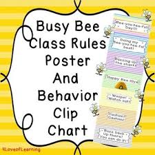 Bee Theme Classroom Rules Poster And Clip Chart Classroom