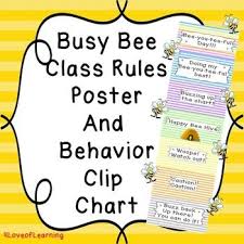 bee theme classroom rules poster and clip chart classroom