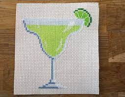 Margarita Cross Stitch Pattern Margarita Cocktail Coupe Glass Alcohol Drinks Sugar Rim Bar Art Counted Cross Stitch Lime Slice Stitch Patterns Cross Stitch Cross Stitch Designs
