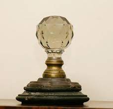 19th C Glass Newel Post Finial Finials Glass Finial Glass