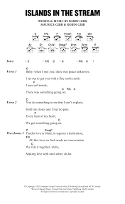 Islands In The Stream by Dolly Parton Sheet Music for Guitar Chords/Lyrics  at Sheet Music Direct