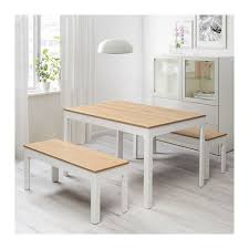Ekedalen Oak Veneer White Stained Extendable Table Min Length 120 Cm Ikea White Living Room Tables Small House Living Room Dining Room Small