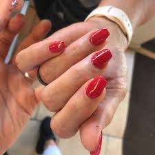 Here are the simplest 33 red acrylic nail styles for you to use as inspiration future time. Acrylic Red Coffin Nails Short Nail And Manicure Trends