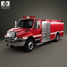 3d Model Of International Durastar Fire Truck 2002 Fire Trucks Trucks International Truck