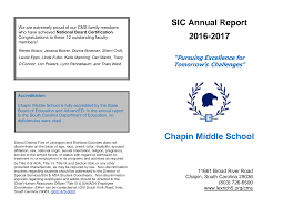 SIC Annual Report 2016-2017 Chapin Middle School