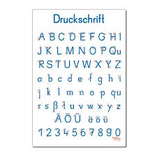 Schrifttafel Druckschrift Poster W 10666 Druckschrift Alphabet Schriftarten Schrift