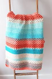 Here's something fast and fun for the double crochet lovers out there! Bean Stitch Crochet Blanket Pattern Warm Cool A More Crafty Life