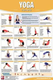 Yoga Fitness Asanas Wall Chart Professional Gym Poster Productive Fitness Yoga Asanas Workout Posters Basic Yoga
