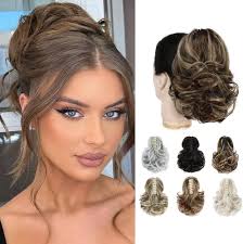 Ponytail Extension, 9" Claw Clip in Short Curly Wavy Pony Hair Extension  Jaw Clip