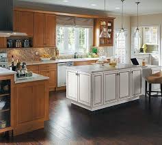 stain cabinets, white island