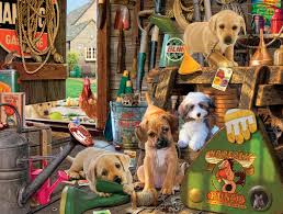 They can sploot or sit and play with this puzzle toy until they have uncovered a treat. Buffalo Games Dog Days Puppy Workshed 750 Pieces Jigsaw Puzzle Walmart Com Walmart Com