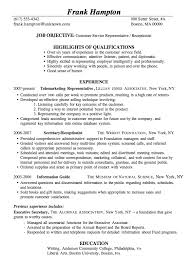 job objective samples resume format