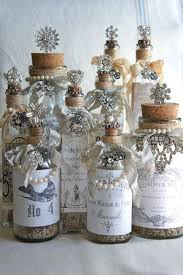 Decorative Glass Bottle With Vintage French Label Vintage Jewelry Decorated Bottle Accented Bott Bottles Decoration Glass Bottles Decoration Wine Bottle Crafts
