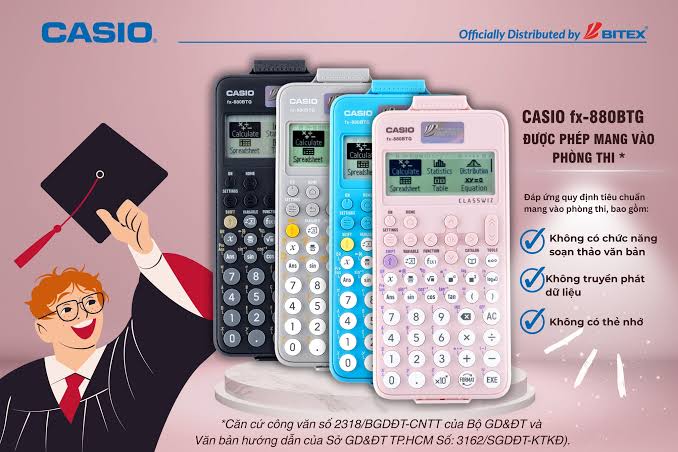 🔔🔔 CASIO fx-880BTG ĐƯỢC PHÉP MANG VÀO PHÒNG THI ➡️Theo Thông tư số  02/2024/TT-BGDĐT ngày 6/3/2024 sửa đổi, bổ sung một số điều của Quy chế thi  tốt nghiệp THPT hiện hành
