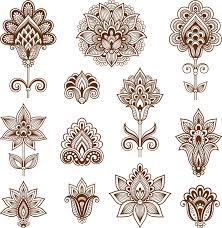Abstract Floral Elements In Indian Mehndi Style Free Vector Coreldraw Cdr File Butterfly Painting Henna Drawings Crewel Embroidery Kits