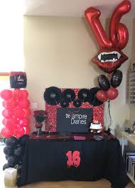 Pin By Sweet Tea 37 On Vampire Diaries Birthday Party Vampire Theme Party 13th Birthday Parties 18th Party Ideas