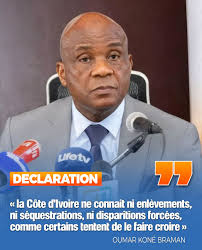 🇨🇮 OUMAR BRAMAN KONÉ, Procureur de la république : «la Côte d'Ivoire ne  connait ni enlèvements, ni séquestrations, ni disparitions forcées, comme  certains tentent de le faire croire» #entrgriff