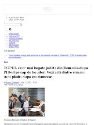 Jun 25, 2021 · noua judete din tara nu au inregistrat niciun caz nou de coronavirus in ultimele 24 de ore, arata ultimul bilant transmis de autoritatile romane. Topul Celor Mai Bogate Judete Din Romania Dupa Pib Ul Pe Cap De Locuitor Vezi Cati Dintre Romani Sunt Platiti Dupa Cat Muncesc Bani Finante Banci