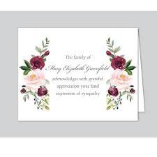 Floral Rose Wreath Funeral Thank You Note Paperstyle